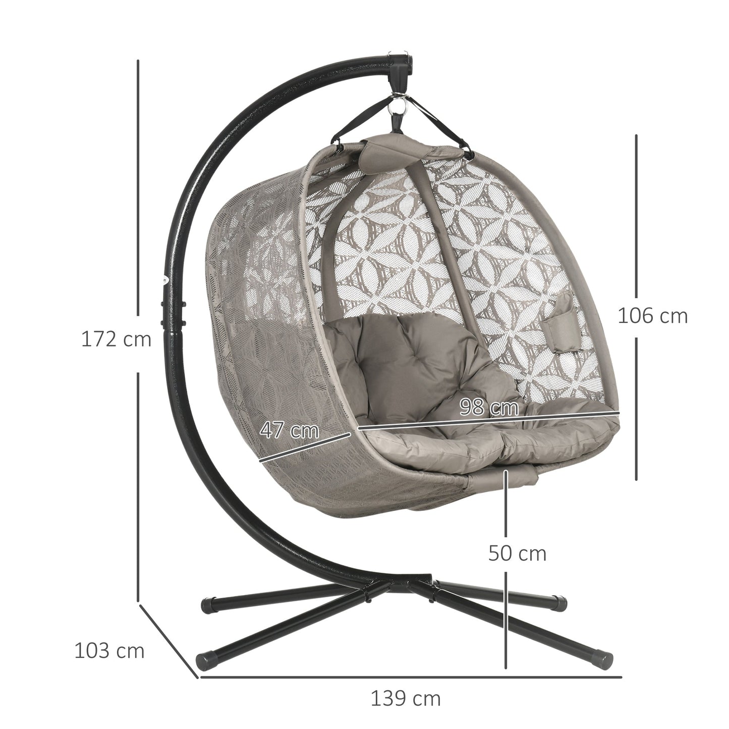 Outsunny Outdoor Double Hanging Chair