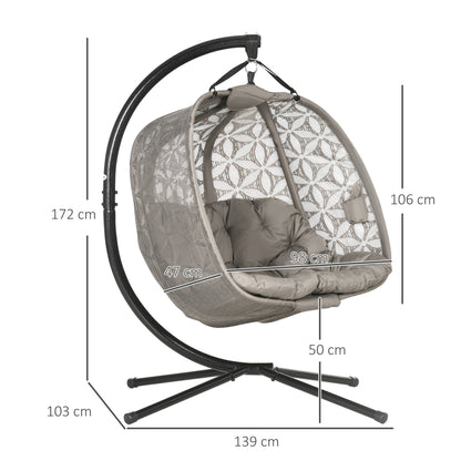 Outsunny Outdoor Double Hanging Chair