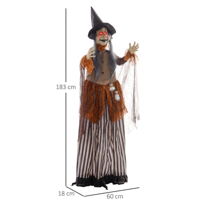 Animated Witch Halloween Decoration - 183cm