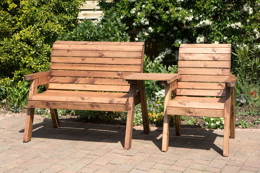 Scandinavian Redwood Garden Tete a Tete by Charles Taylor - 3 Seats