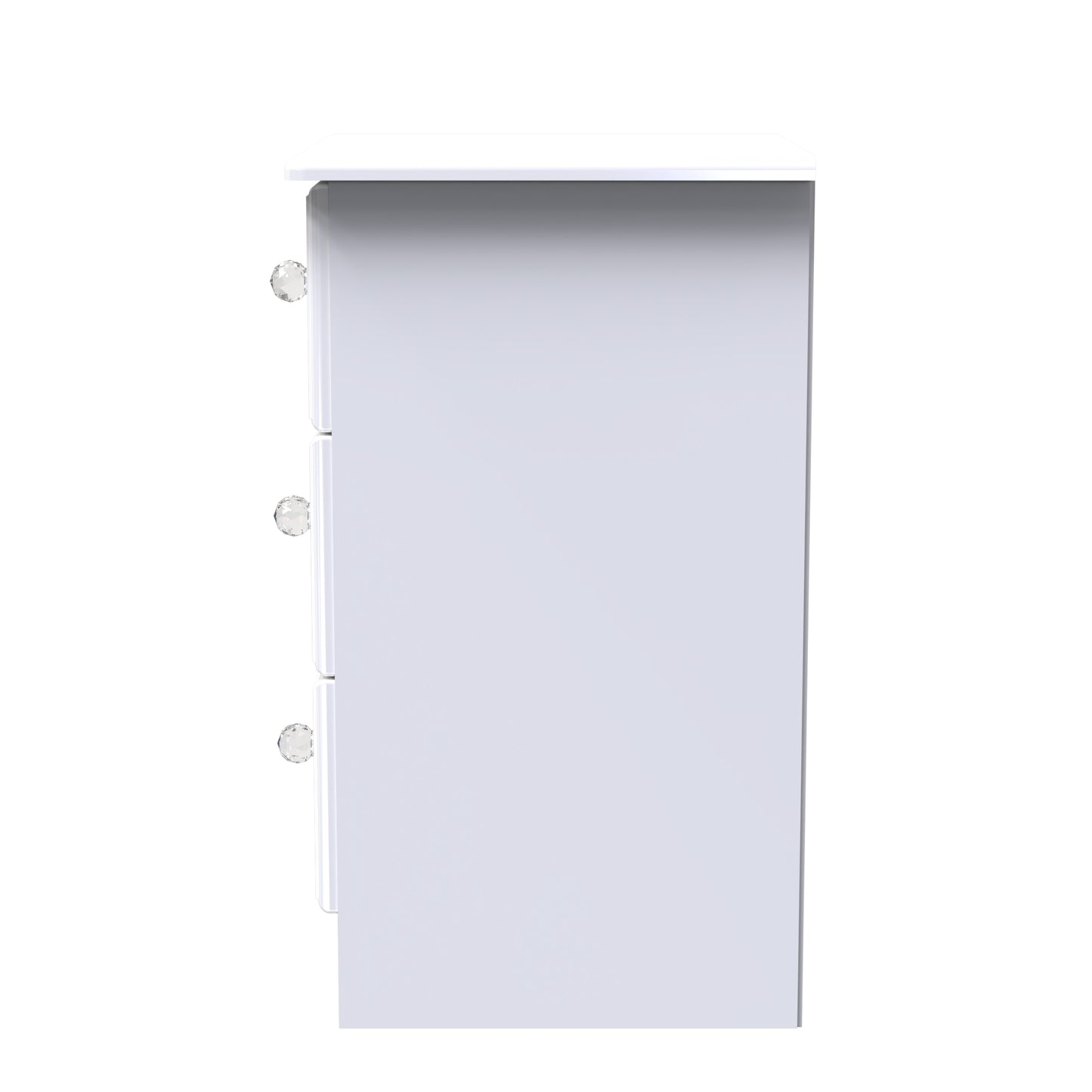 Balmoral Bedside Table White 3 Drawers 70cm