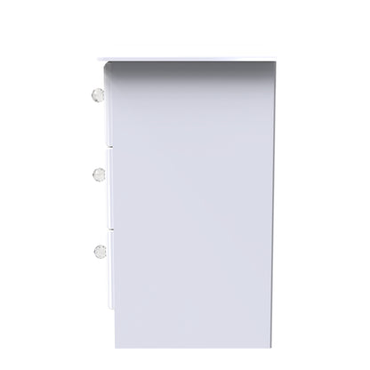 Balmoral Bedside Table White 3 Drawers 70cm