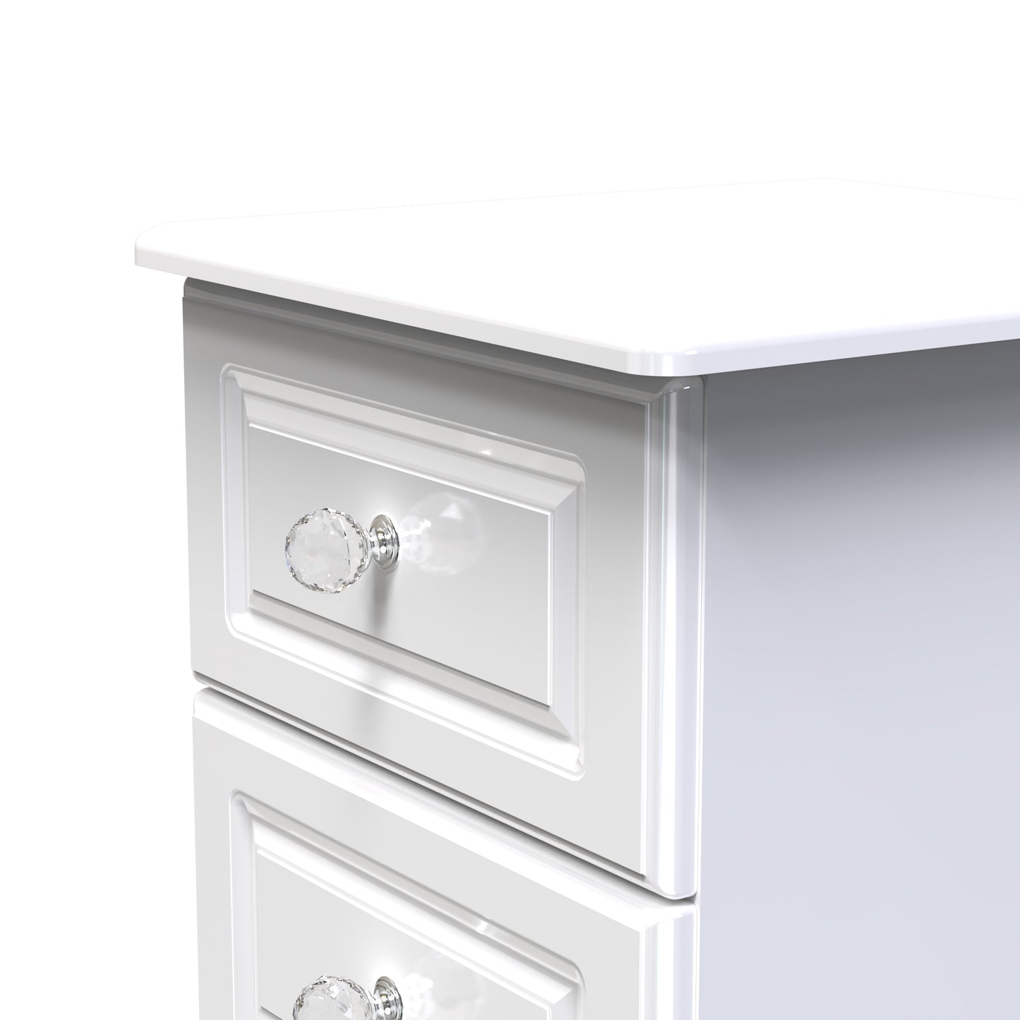 Balmoral Bedside Table White 3 Drawers 70cm