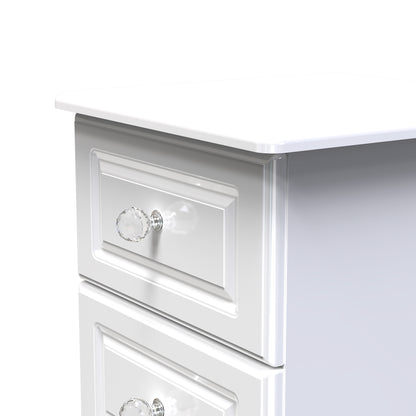 Balmoral Bedside Table White 3 Drawers 70cm