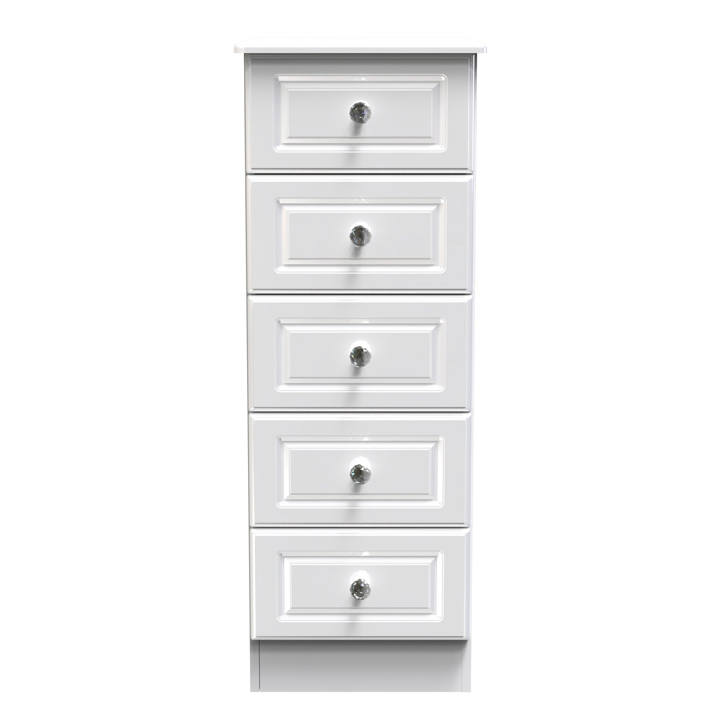 Balmoral Tall Tallboy White 5 Drawers 108cm