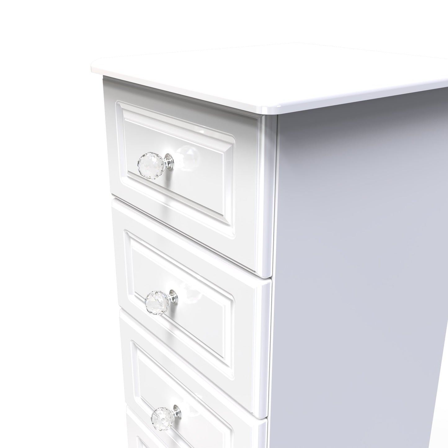 Balmoral Tall Tallboy White 5 Drawers 108cm