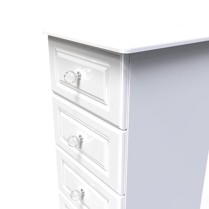 Balmoral Tall Tallboy White 5 Drawers 108cm
