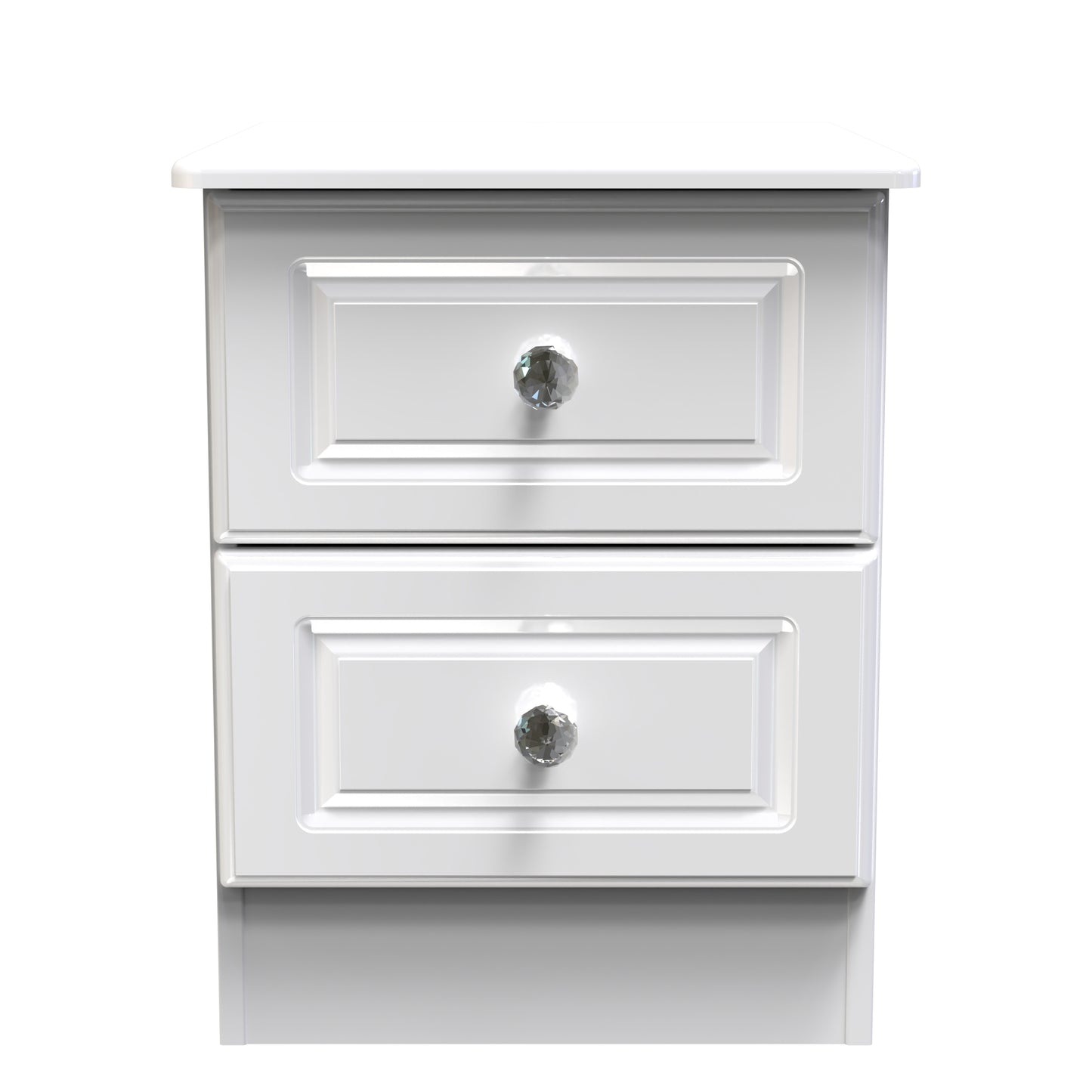 Balmoral Bedside Table White 2 Drawers 51cm