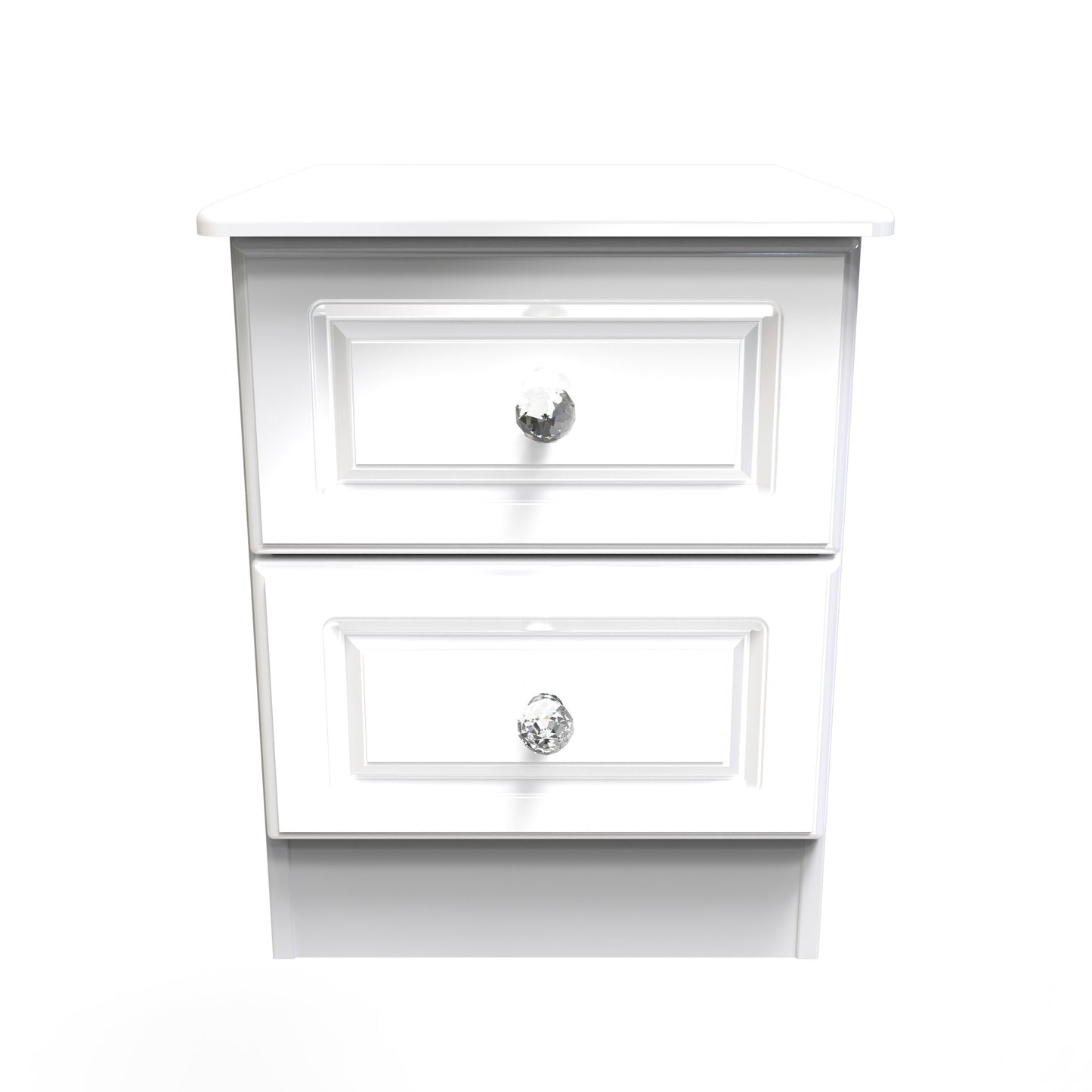 Balmoral Bedside Table White 2 Drawers 51cm