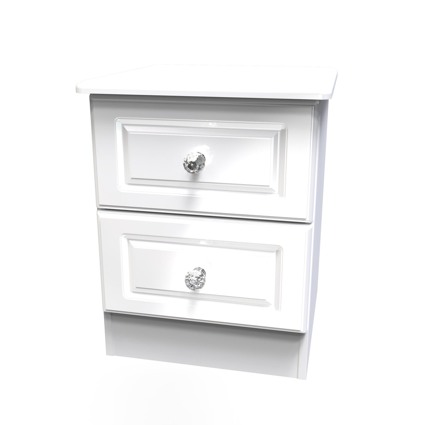 Balmoral Bedside Table White 2 Drawers 51cm