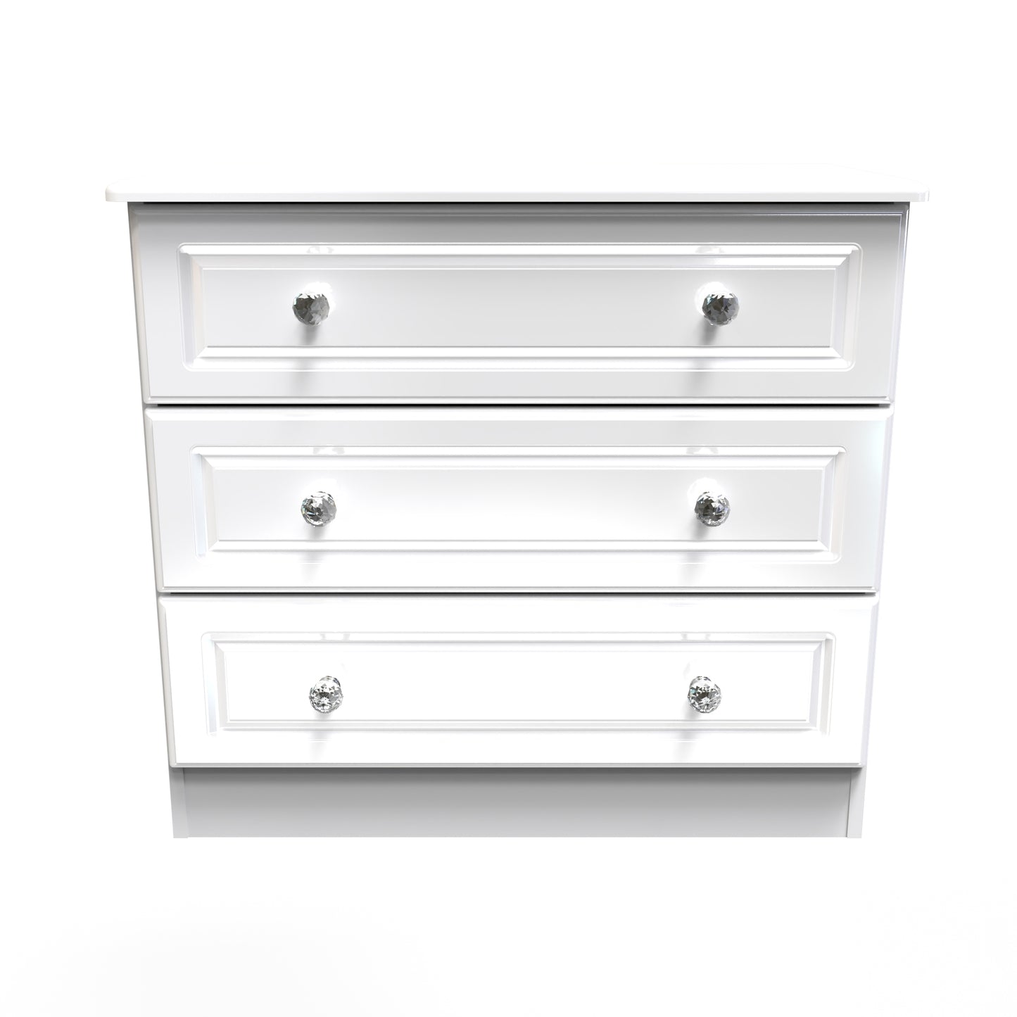 Balmoral Chest of Drawers White 3 Drawers 77cm
