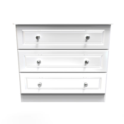 Balmoral Chest of Drawers White 3 Drawers 77cm