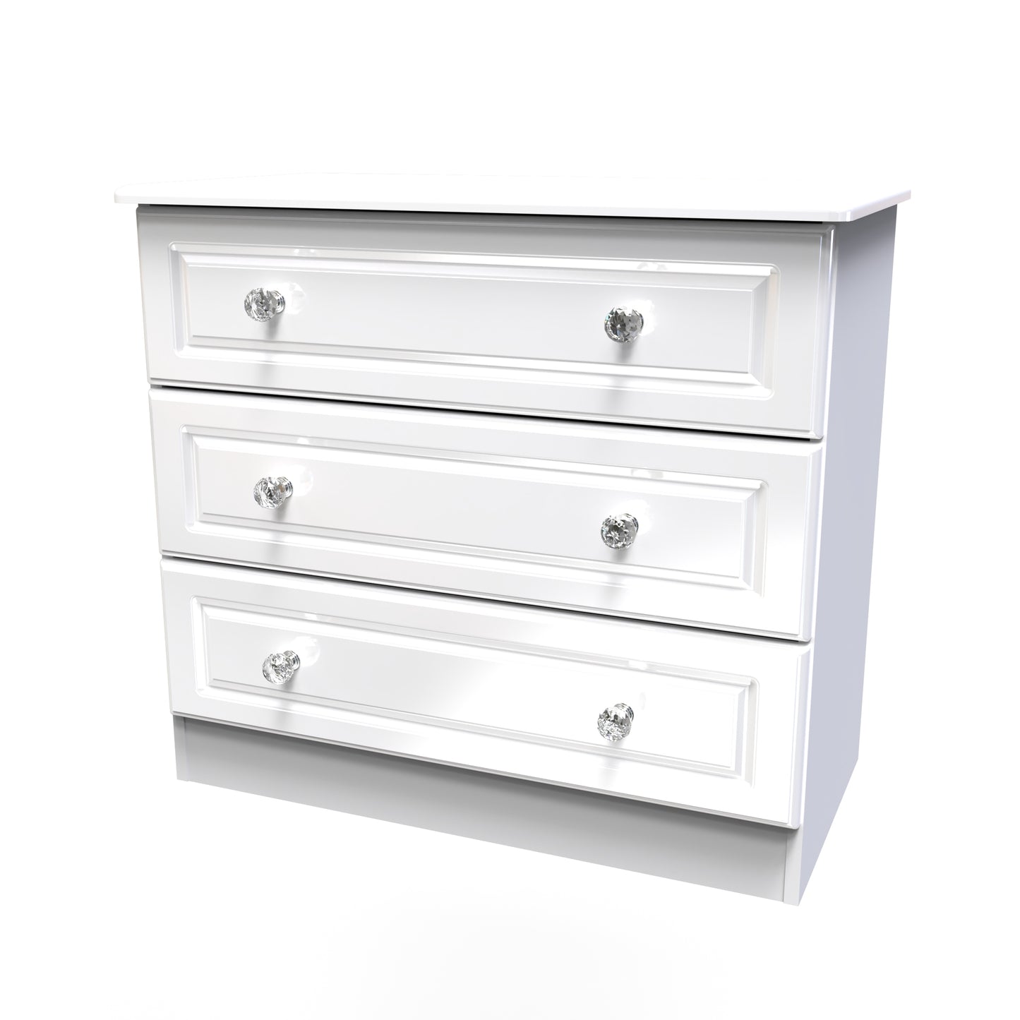Balmoral Chest of Drawers White 3 Drawers 77cm