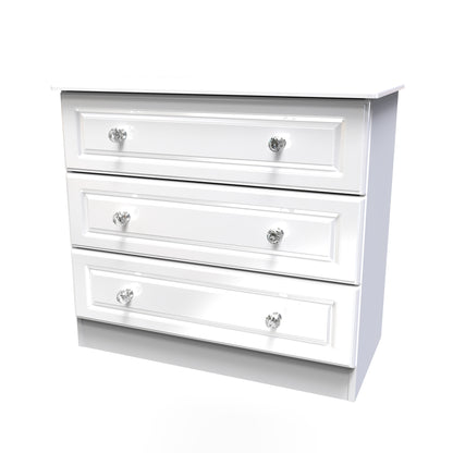 Balmoral Chest of Drawers White 3 Drawers 77cm