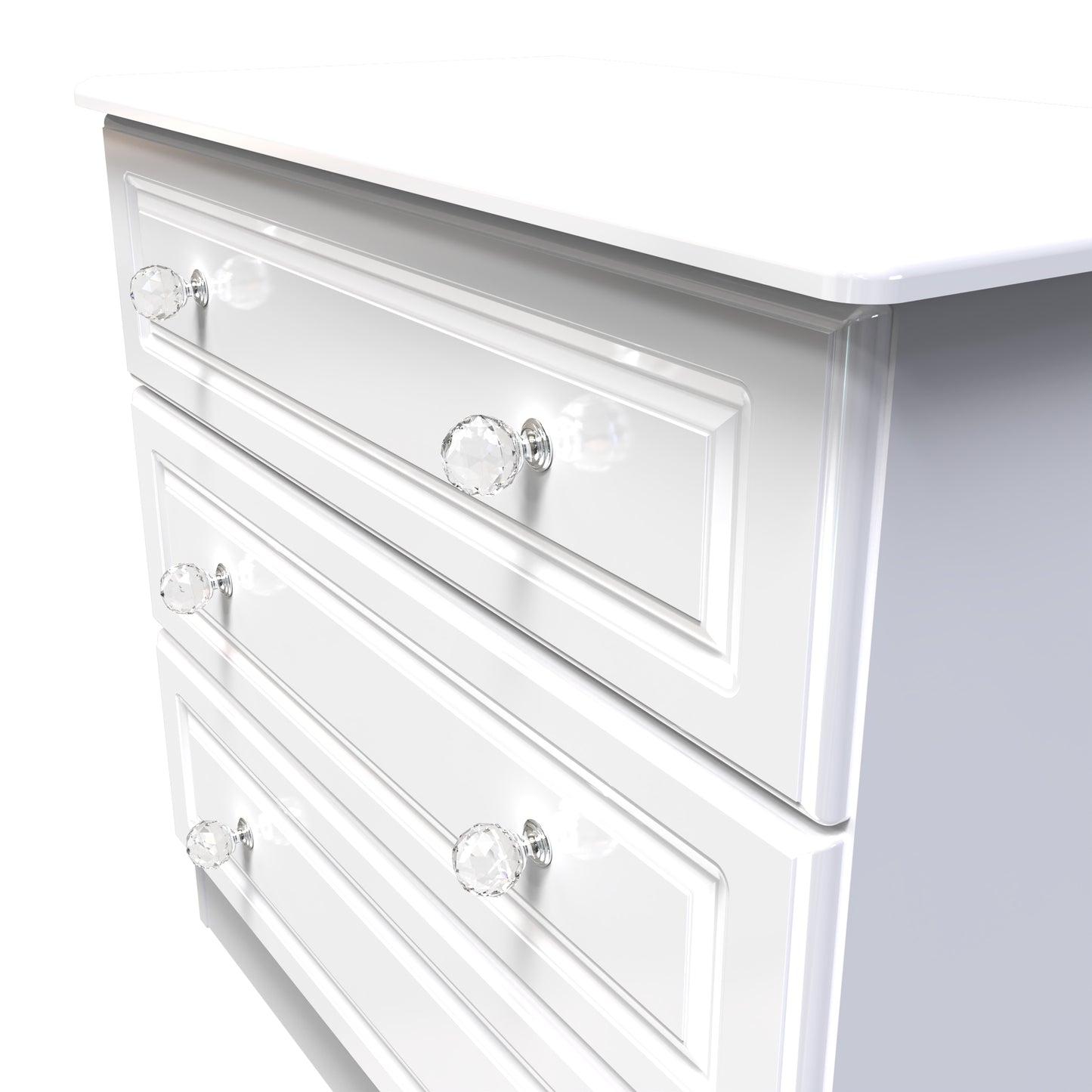Balmoral Chest of Drawers White 3 Drawers 77cm