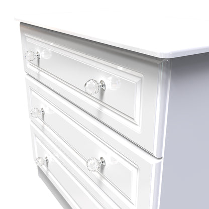 Balmoral Chest of Drawers White 3 Drawers 77cm
