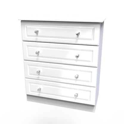 Balmoral Chest of Drawers White 4 Drawers 89cm
