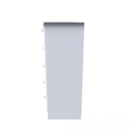 Balmoral Tall Chest of Drawers White 5 Drawers 108cm