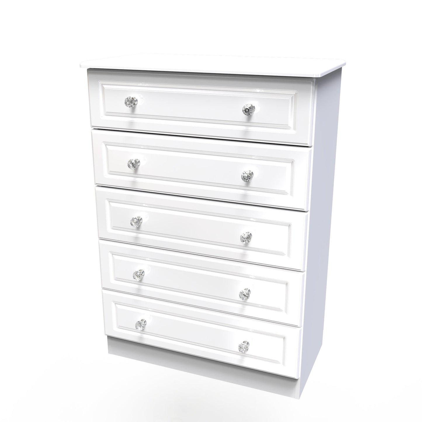 Balmoral Tall Chest of Drawers White 5 Drawers 108cm