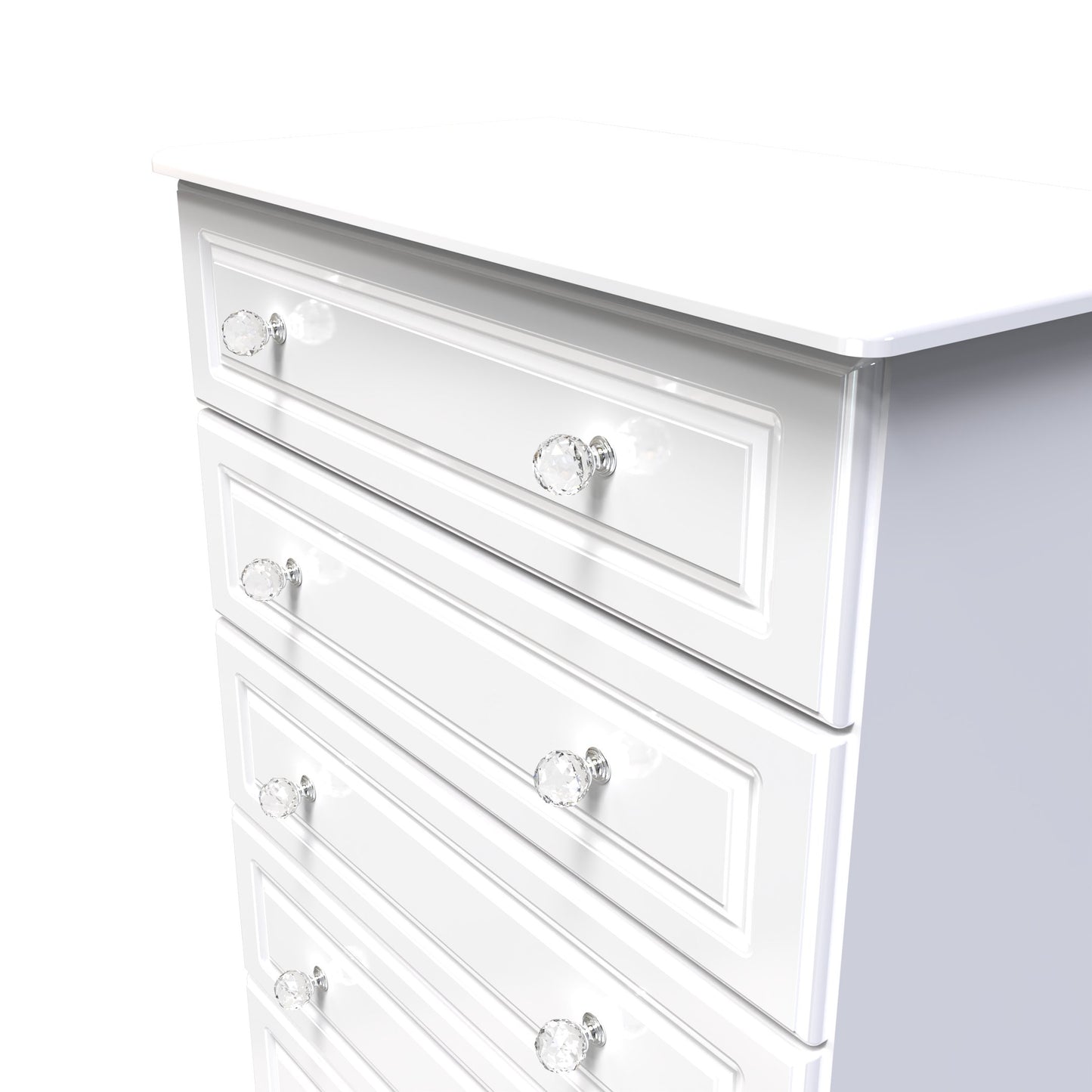 Balmoral Tall Chest of Drawers White 5 Drawers 108cm