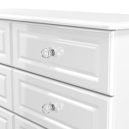 Balmoral Large Chest of Drawers White 6 Drawers 112cm