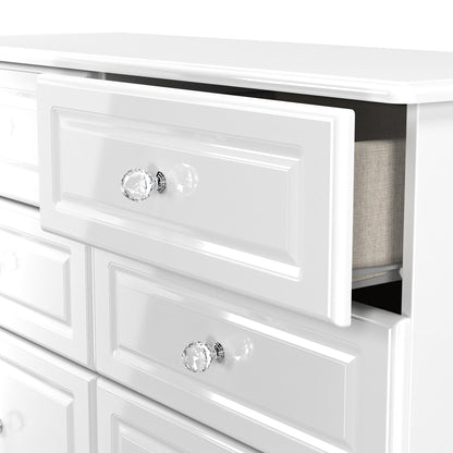 Balmoral Large Chest of Drawers White 6 Drawers 112cm