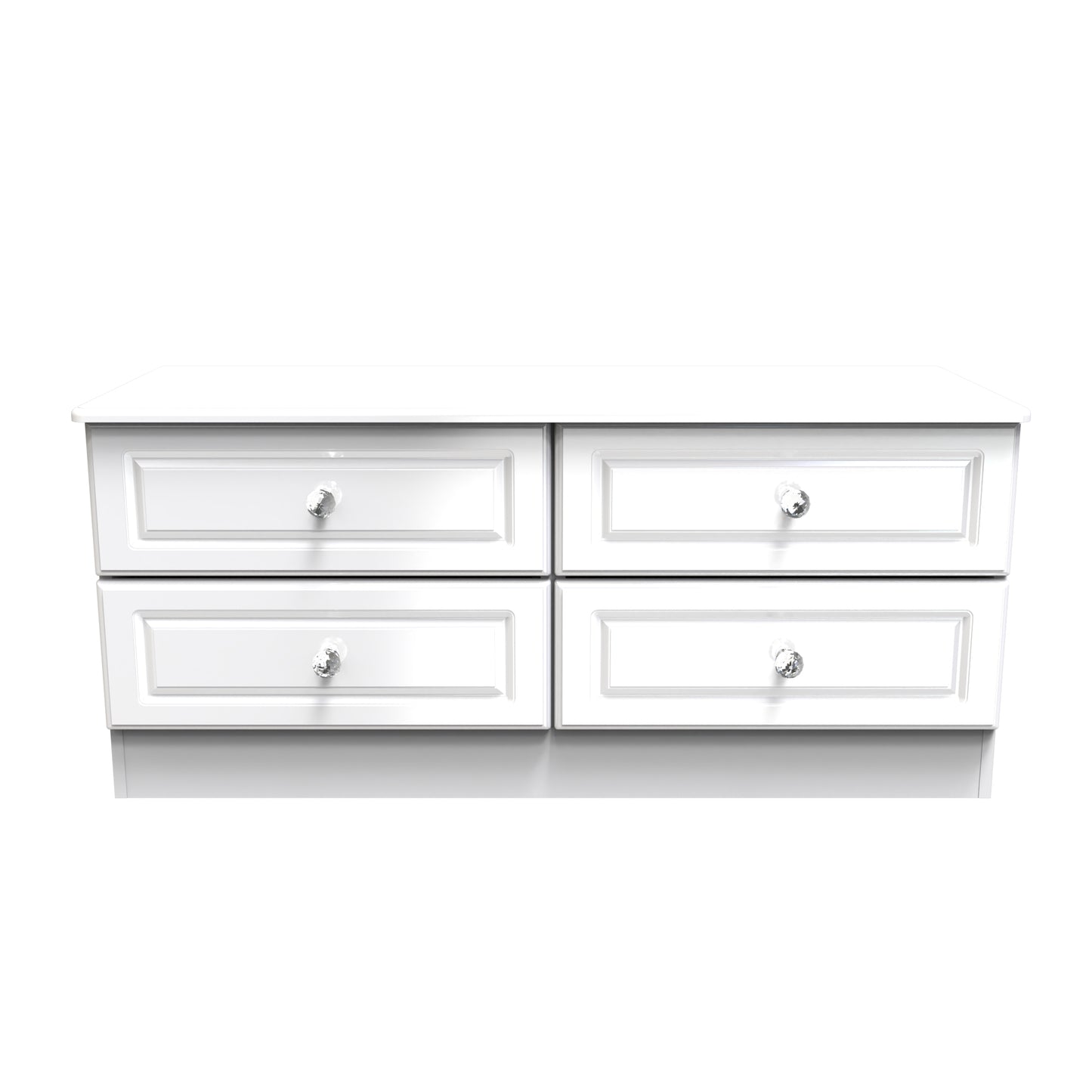 Balmoral Large Chest of Drawers White 4 Drawers 112cm