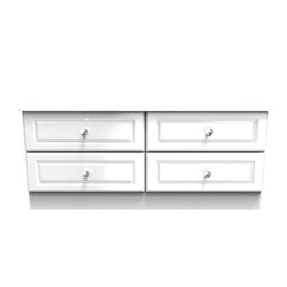 Balmoral Large Chest of Drawers White 4 Drawers 112cm