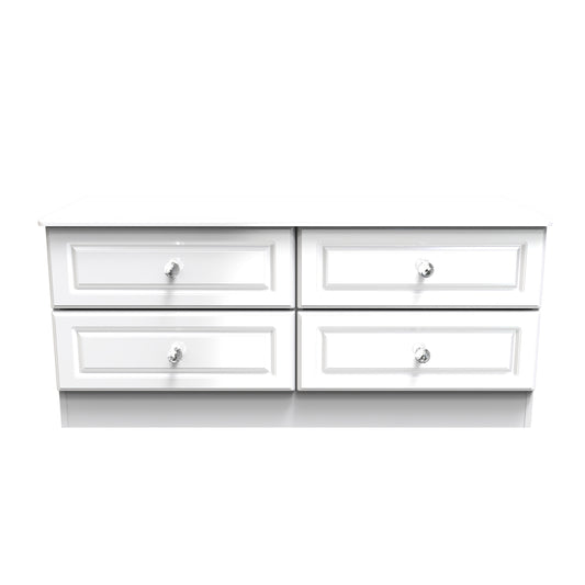 Balmoral Large Chest of Drawers White 4 Drawers 112cm