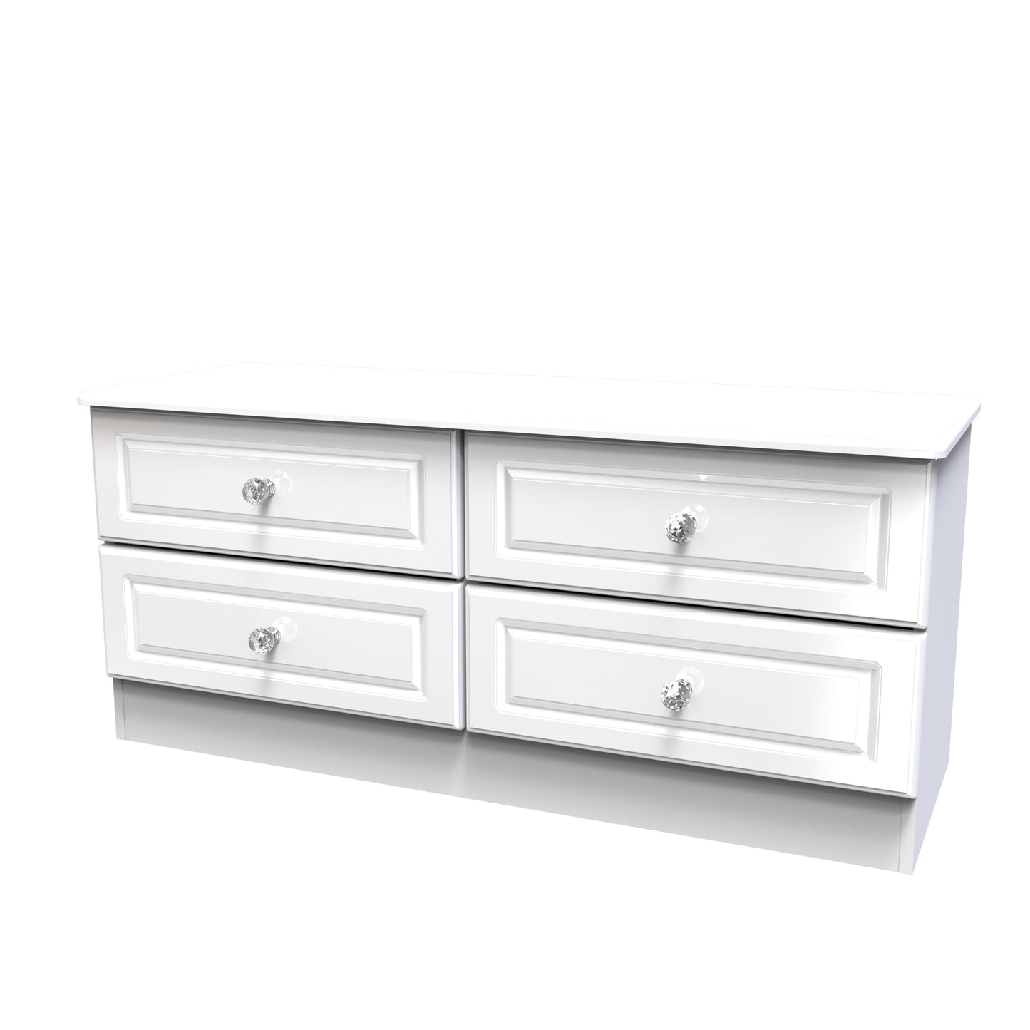 Balmoral Large Chest of Drawers White 4 Drawers 112cm