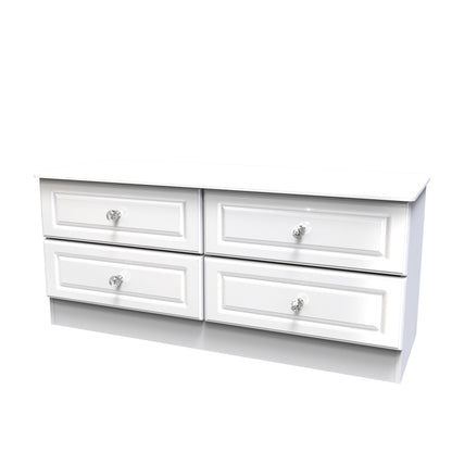Balmoral Large Chest of Drawers White 4 Drawers 112cm