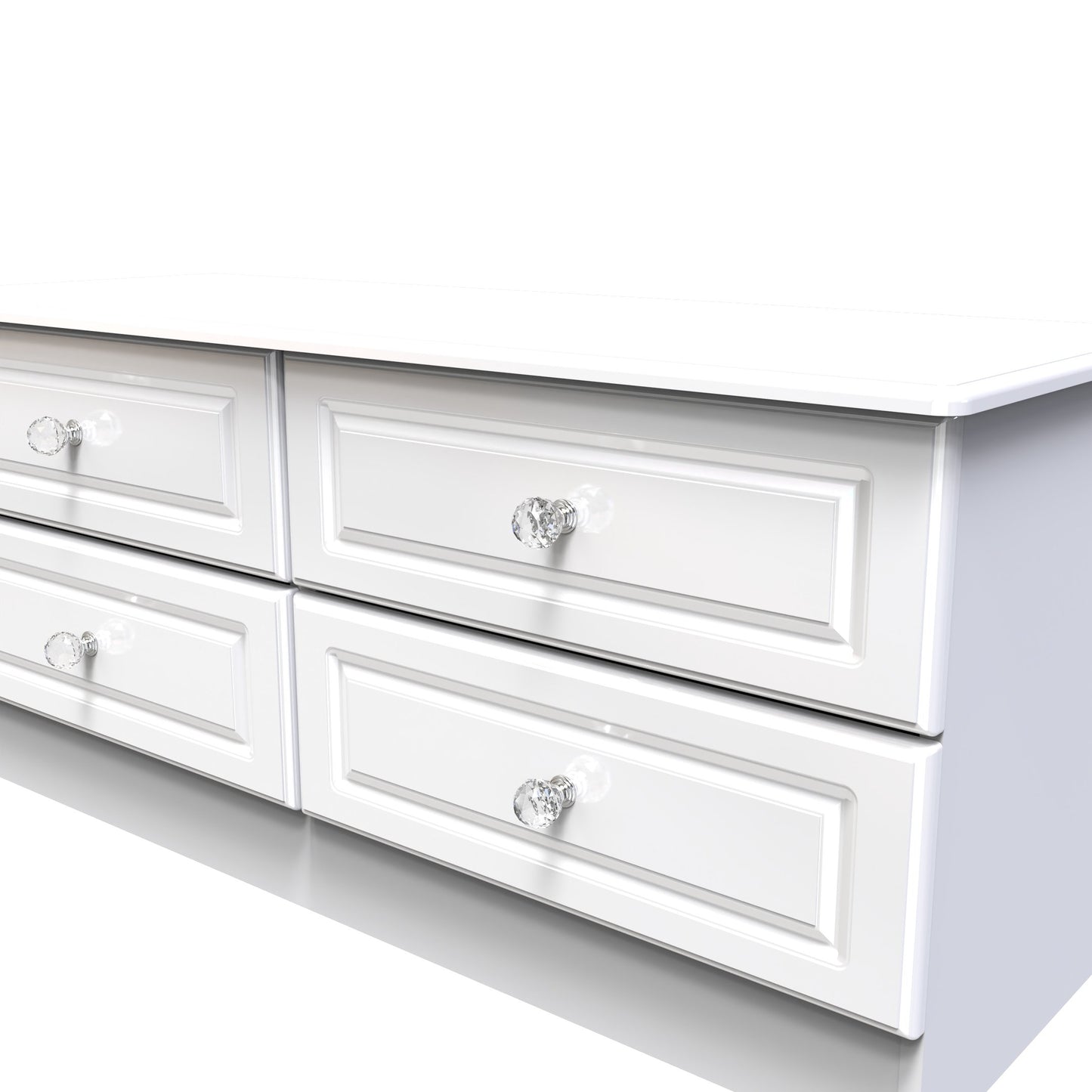 Balmoral Large Chest of Drawers White 4 Drawers 112cm