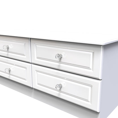 Balmoral Large Chest of Drawers White 4 Drawers 112cm