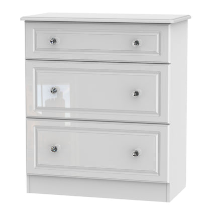 Balmoral Chest of Drawers White 3 Drawers 40cm
