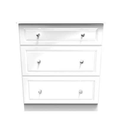 Balmoral Chest of Drawers White 3 Drawers 40cm