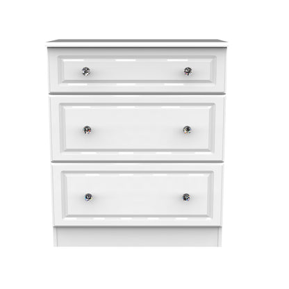Balmoral Chest of Drawers White 3 Drawers 40cm