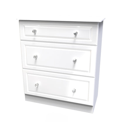 Balmoral Chest of Drawers White 3 Drawers 40cm