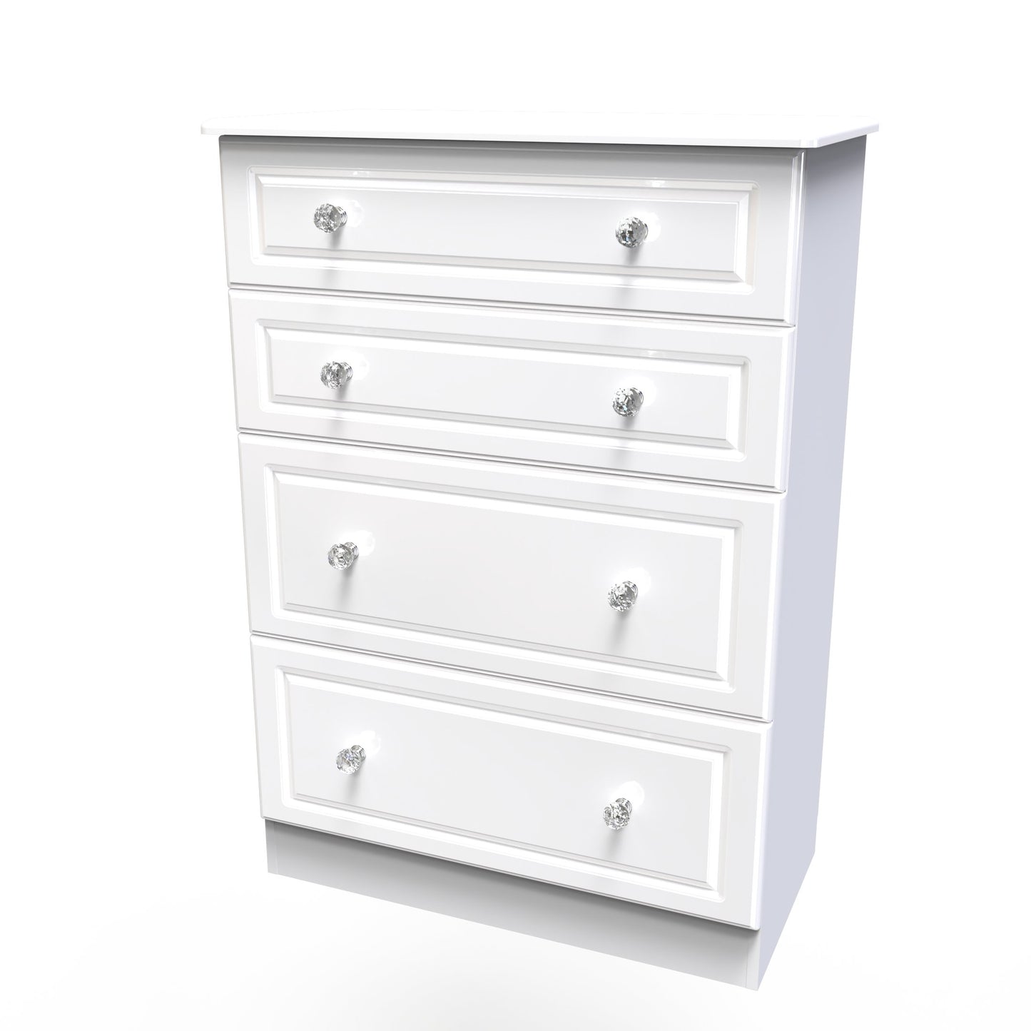 Balmoral Tall Chest of Drawers White 4 Drawers 108cm