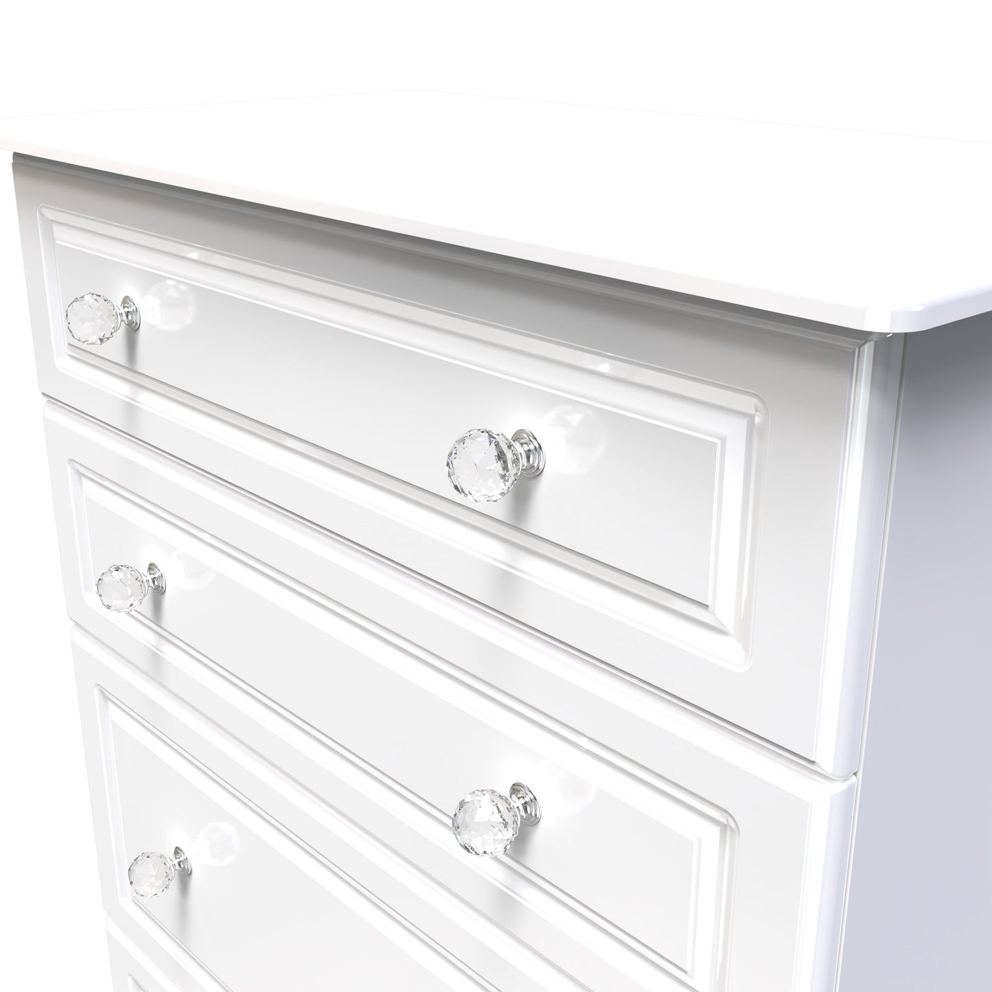 Balmoral Tall Chest of Drawers White 4 Drawers 108cm