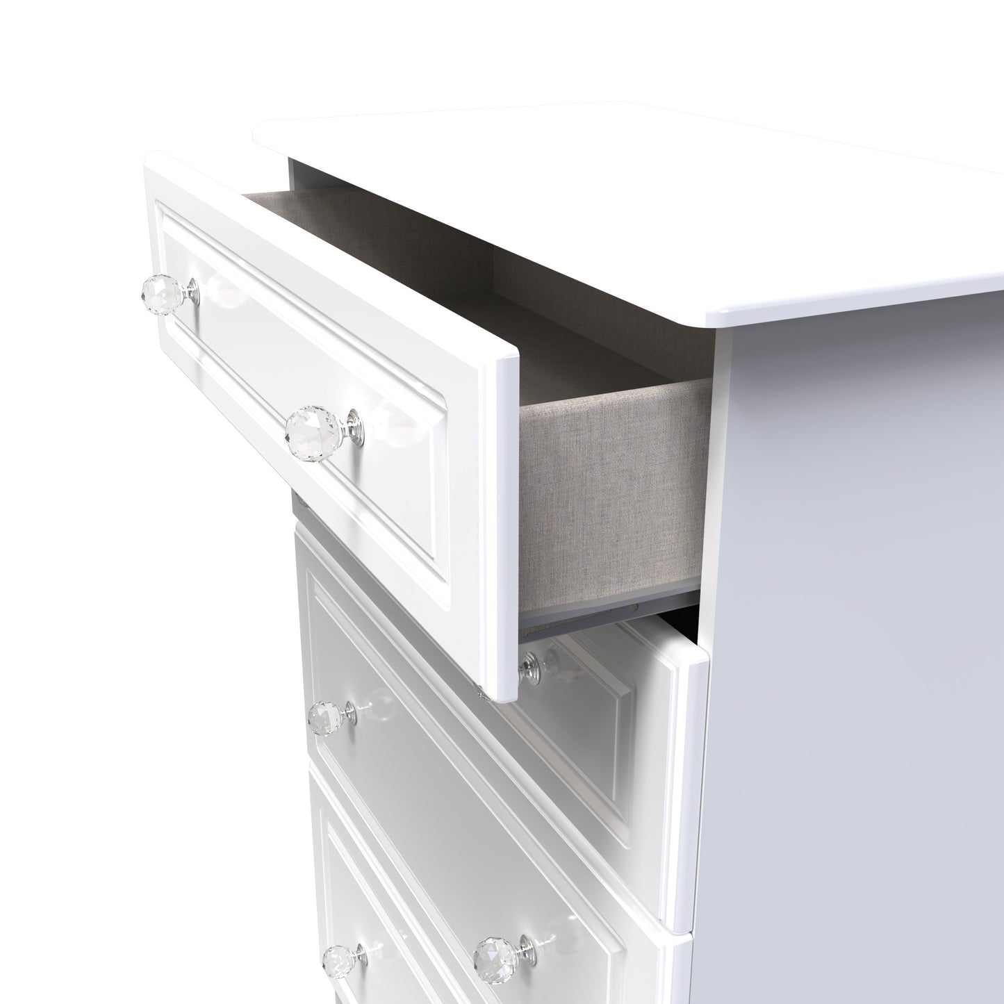 Balmoral Tall Chest of Drawers White 4 Drawers 108cm