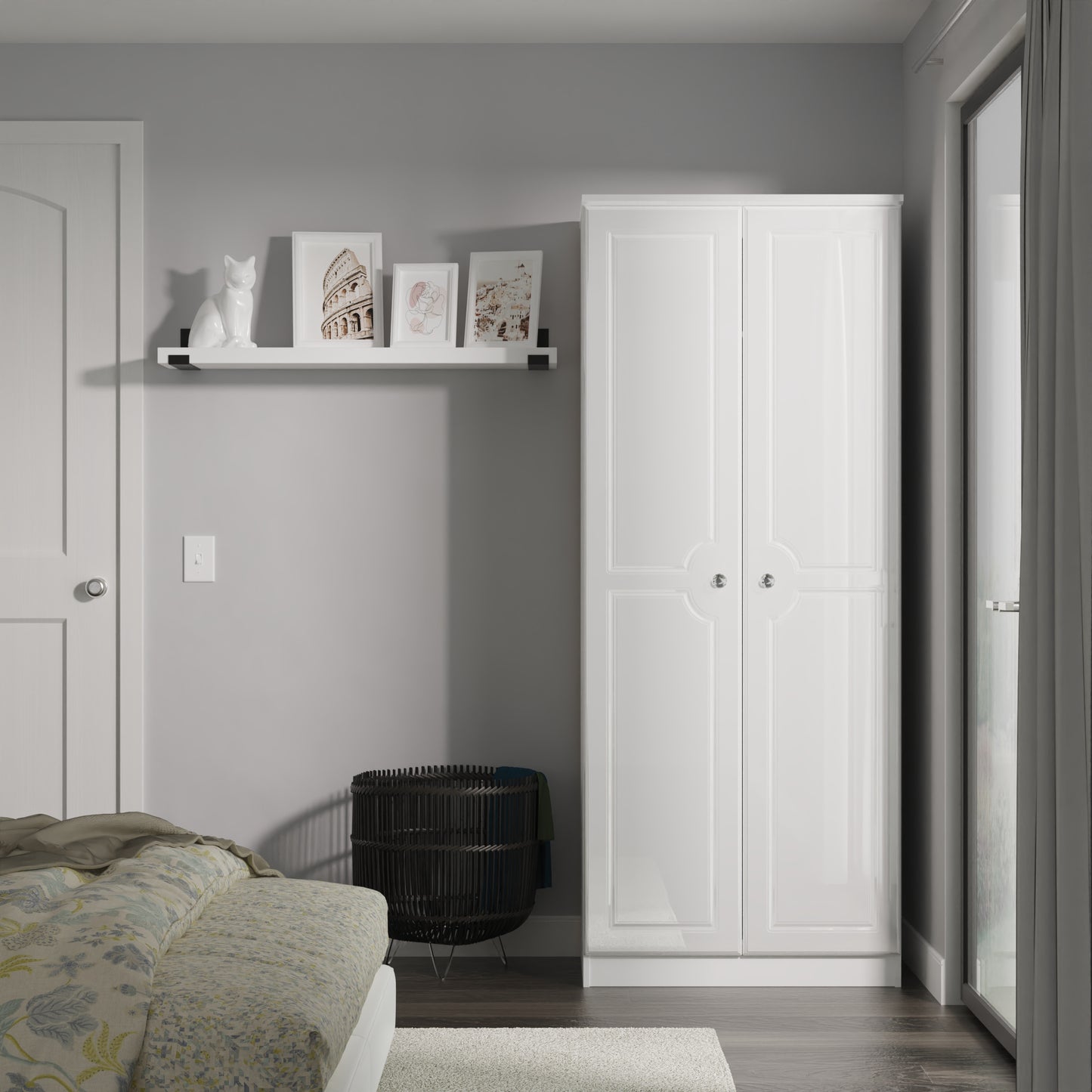 Balmoral Tall Wardrobe White 2 Doors 182cm