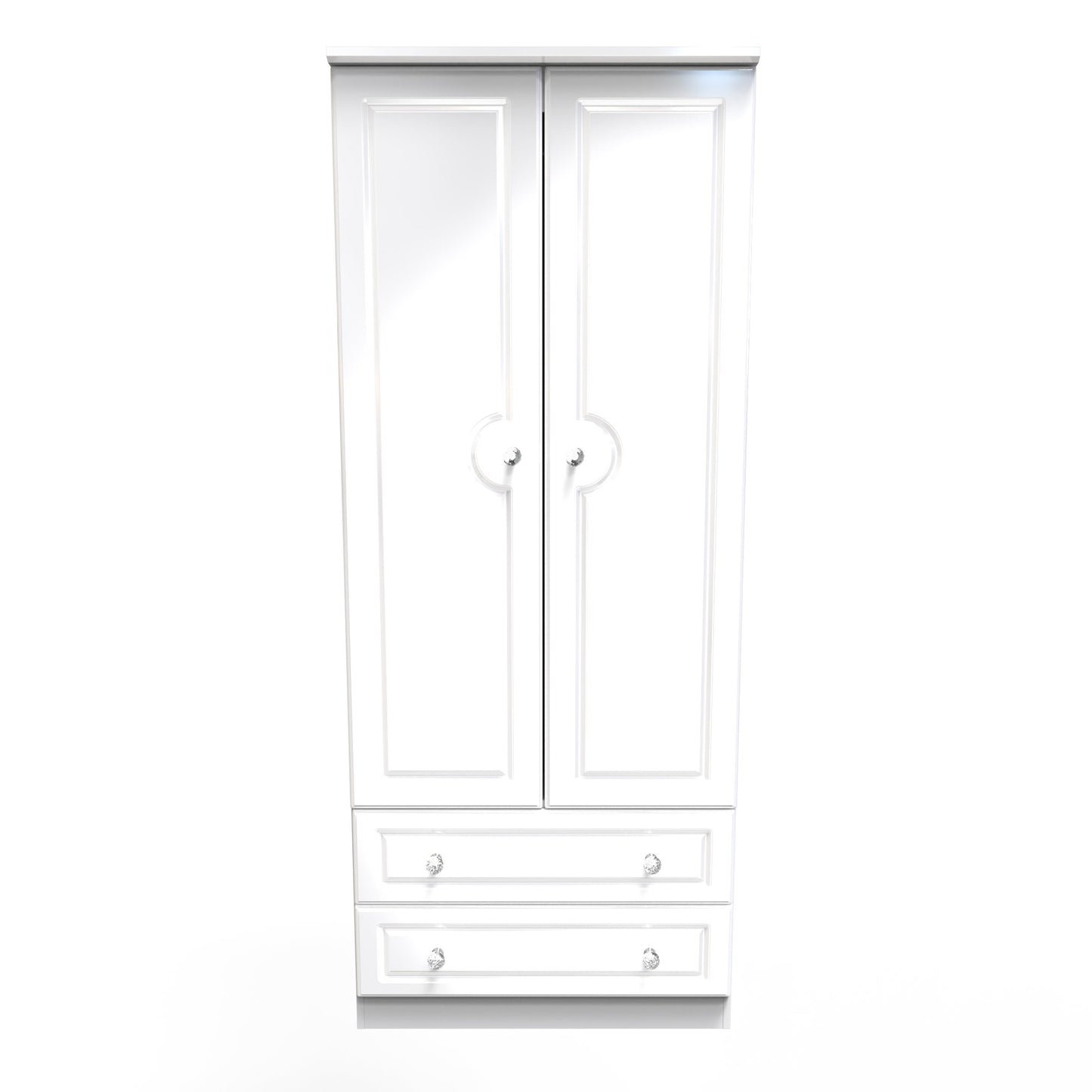 Balmoral Tall Wardrobe White 2 Doors 2 Drawers 182cm