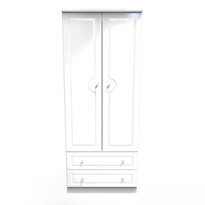 Balmoral Tall Wardrobe White 2 Doors 2 Drawers 182cm