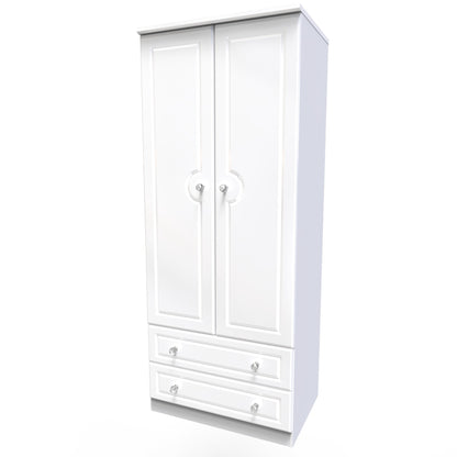 Balmoral Tall Wardrobe White 2 Doors 2 Drawers 182cm