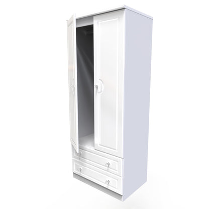 Balmoral Tall Wardrobe White 2 Doors 2 Drawers 182cm
