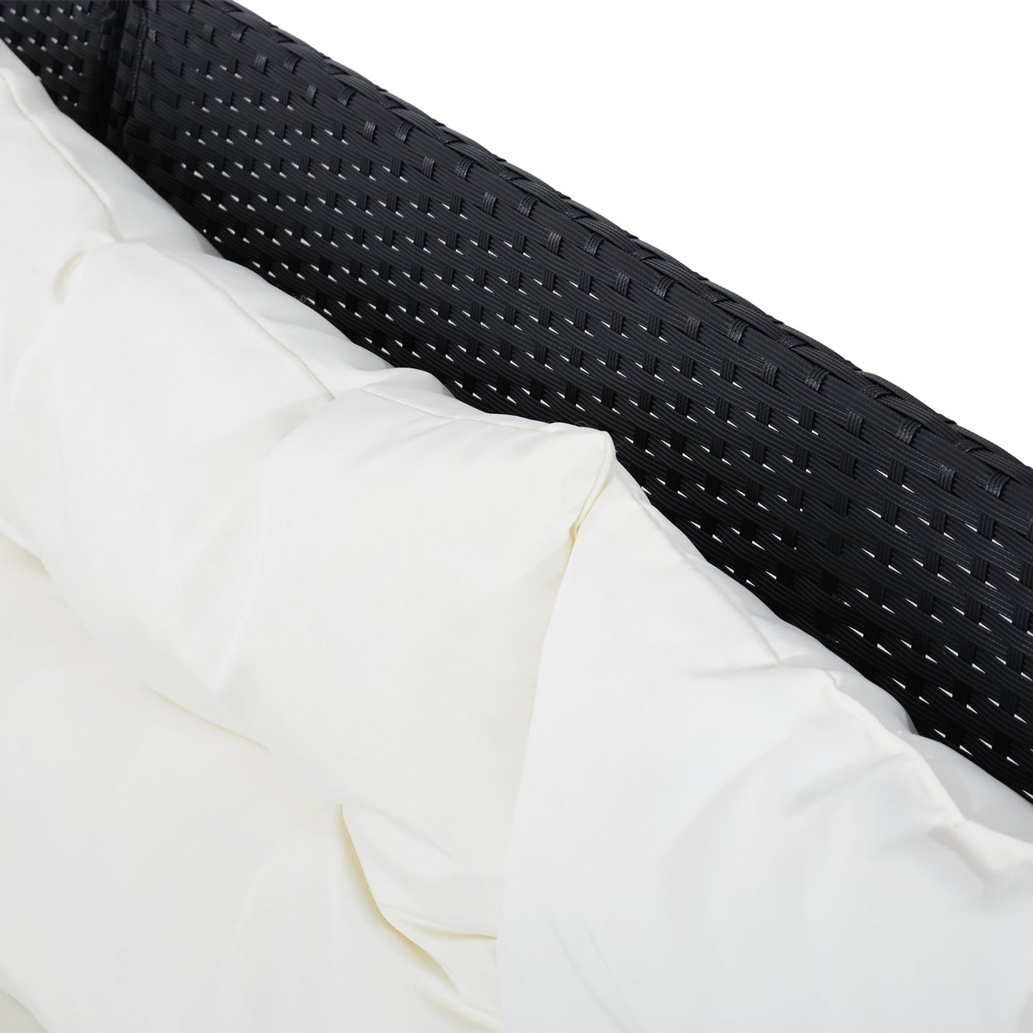 8 Seater Garden Rattan Furniture Rattan Corner Dining Sofa Set Wicker Conservatory Furniture Lawn Patio Coffee Table Foot Stool w/Cushion-Black