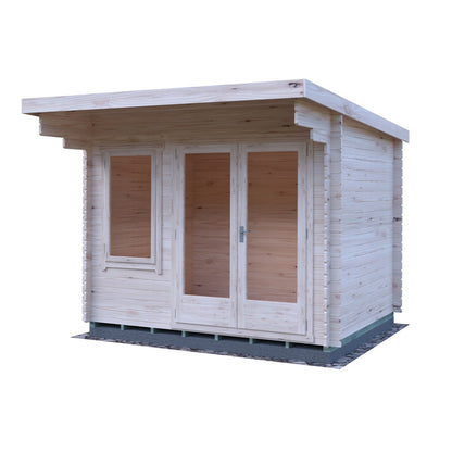Shire Belgravia 7' 10" x 9' 9" Pent Log Cabin - Premium 44mm Cladding Tongue & Groove