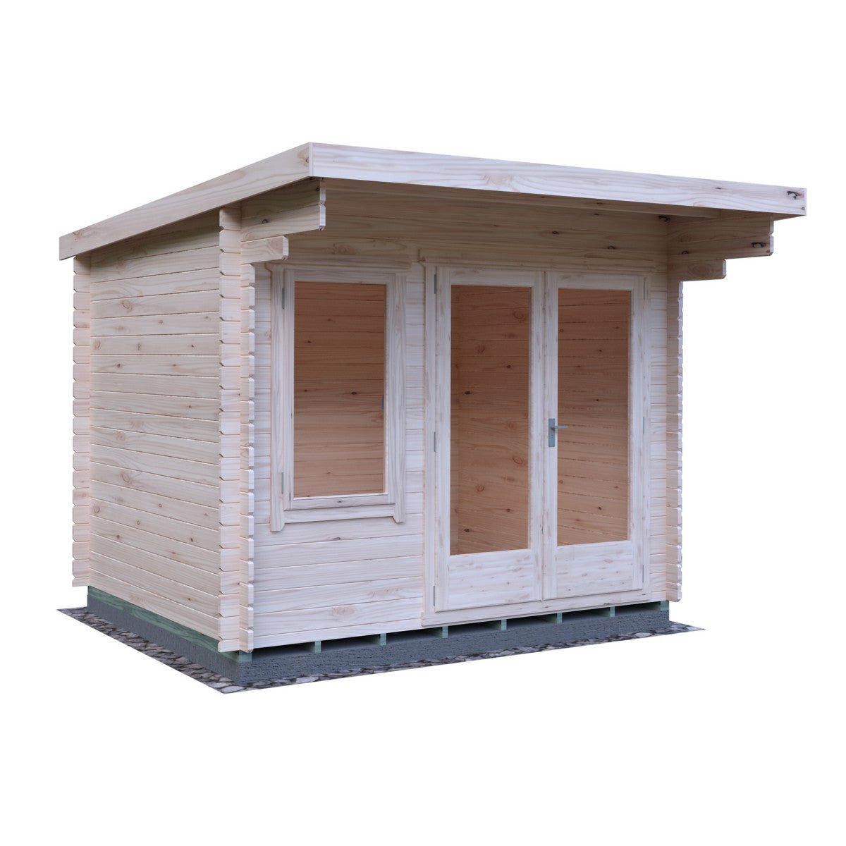 Shire Belgravia 7' 10" x 9' 9" Pent Log Cabin - Premium 44mm Cladding Tongue & Groove