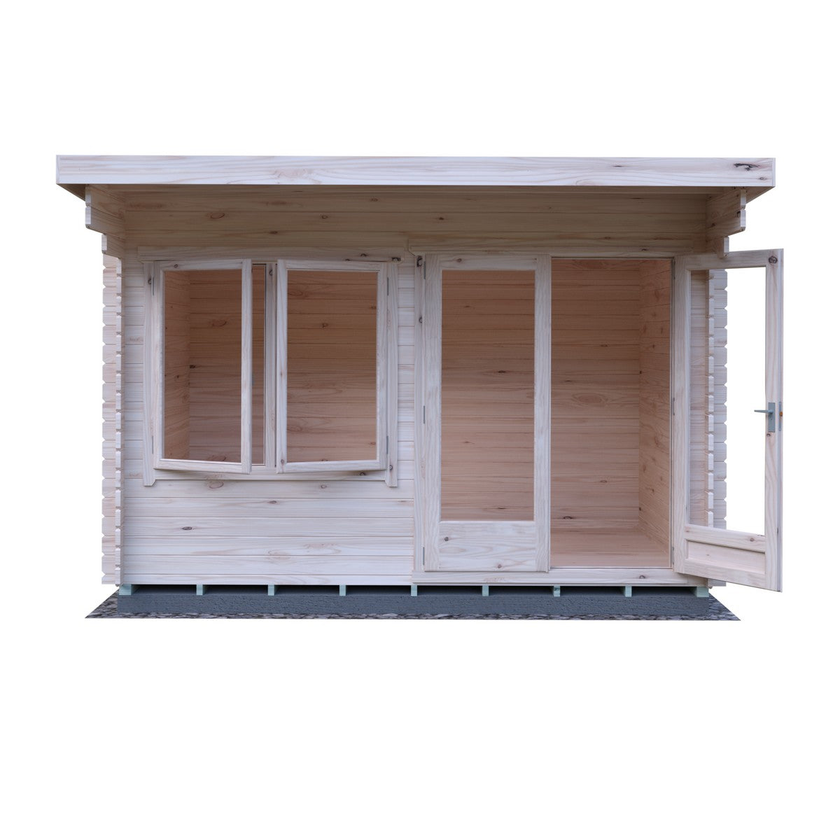 Shire Belgravia 7' 10" x 11' 9" Pent Log Cabin - Premium 34mm Cladding Tongue & Groove