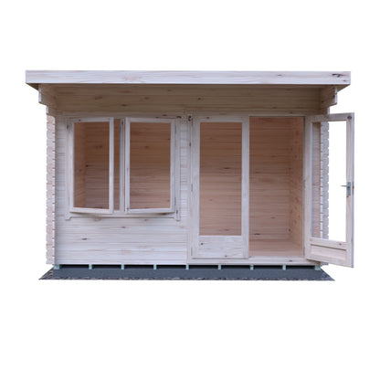 Shire Belgravia 7' 10" x 11' 9" Pent Log Cabin - Premium 34mm Cladding Tongue & Groove